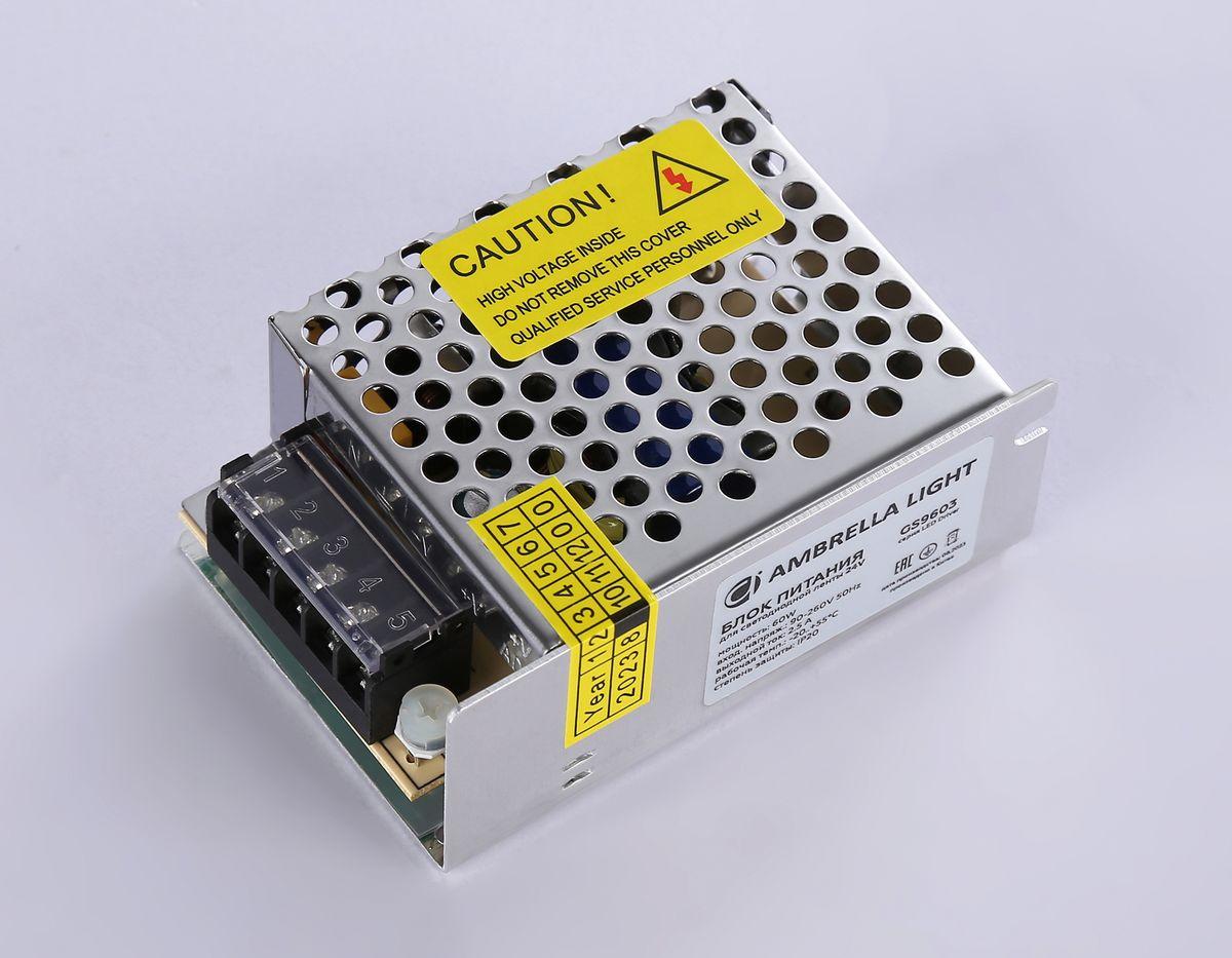 фото блок питания для светодиодной ленты ambrella light illumination led driver 24v 60w ip20 2,5a gs9603 | 220svet.ru