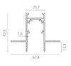 Миниатюра фото шинопровод низковольтный 4-контактный встраиваемый lightstar uno pro 509227p | 220svet.ru