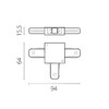 Миниатюра фото соединитель трековый t-образный к 50202x-p lightstar barra 502136-p | 220svet.ru