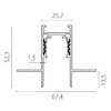 Миниатюра фото шинопровод 4-контактный встраиваемый в гкл 48v 3м lightstar uno pro 509236p | 220svet.ru