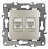 Миниатюра фото розетка информационная 2xrj45 эра 12 12-3108-04 б0014732 | 220svet.ru