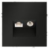 Миниатюра фото розетка телевизионная встраиваемая tv+rj45 кат. 6 voltum s70 vls060708 (черный матовый) | 220svet.ru