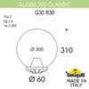 Миниатюра фото уличный фонарь на столб fumagalli globe 300 classic g30.b30.000.bze27 | 220svet.ru