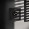 Миниатюра фото розетка встраиваемая с заземлением 16а voltum s70 vls040108 (черный матовый) | 220svet.ru