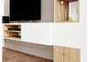 Миниатюра фото тв-тумба woodville лонгфорд белый / дуб вотан 563530 | 220svet.ru