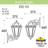 Миниатюра фото светильник уличный настенный fumagalli bisso/saba k22.131.000.vxe27 | 220svet.ru