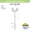 Миниатюра фото садово-парковый фонарь fumagalli artu bisso/saba 2l k22.158.s20.axe27 | 220svet.ru