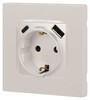 Миниатюра фото розетка эра серия 12 12-4108-15 2p+e 16a-250в со шторками с usb type-a+c 5в-3а перламутр б0067767 | 220svet.ru