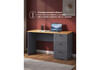 Миниатюра фото письменный стол woodville опра серый графит / дуб золотой craft 676811 | 220svet.ru