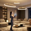 Миниатюра фото подвесная люстра с пультом ду citilux genka smart cl756a092 | 220svet.ru